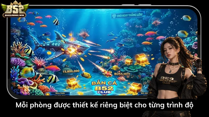 Mỗi phòng được thiết kế riêng biệt cho từng trình độ